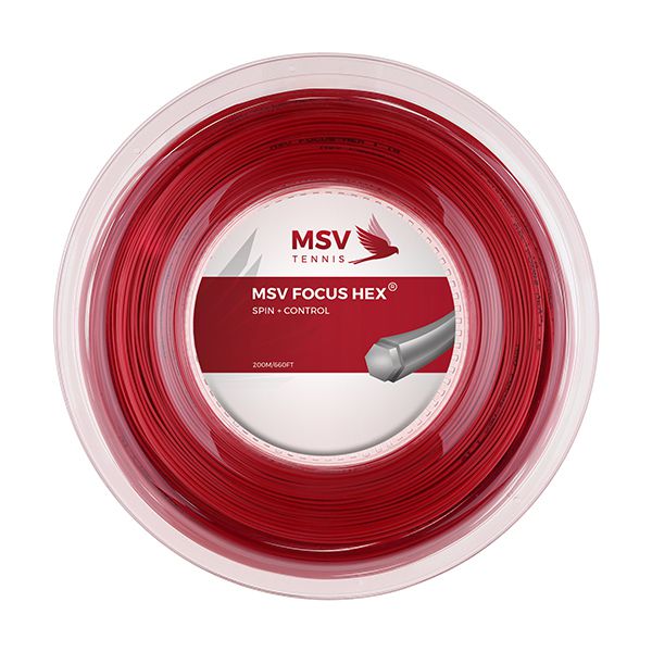 MSV Focus HEX® Tennis String 200m 1,23mm red